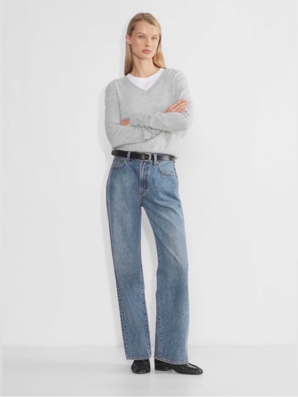 Denim Forum Farrah hi-rise wide jean Sweet memory? 24 short